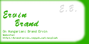 ervin brand business card